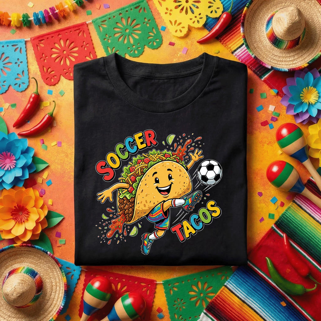 Soccer Tacos Cinco De Mayo Shirt Funny Taco Soccer Player Tee Mexican Fiesta Soccer Shirt Kids Soccer Fan Gift Taco L...
