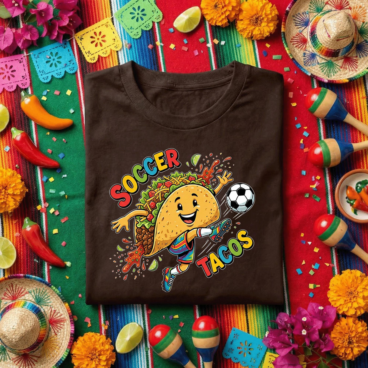 Soccer Tacos Cinco De Mayo Shirt Funny Taco Soccer Player Tee Mexican Fiesta Soccer Shirt Kids Soccer Fan Gift Taco Lover Tee