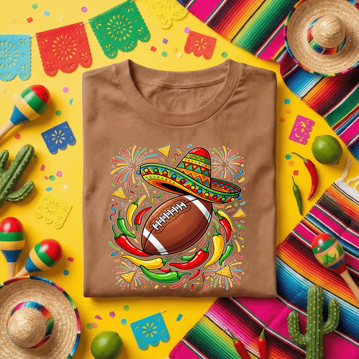 Cinco De Mayo Football Shirt Sombrero Football Fiesta Tee Mexican Fiesta Game Day Shirt Funny Football Fan Taco Party Shirt
