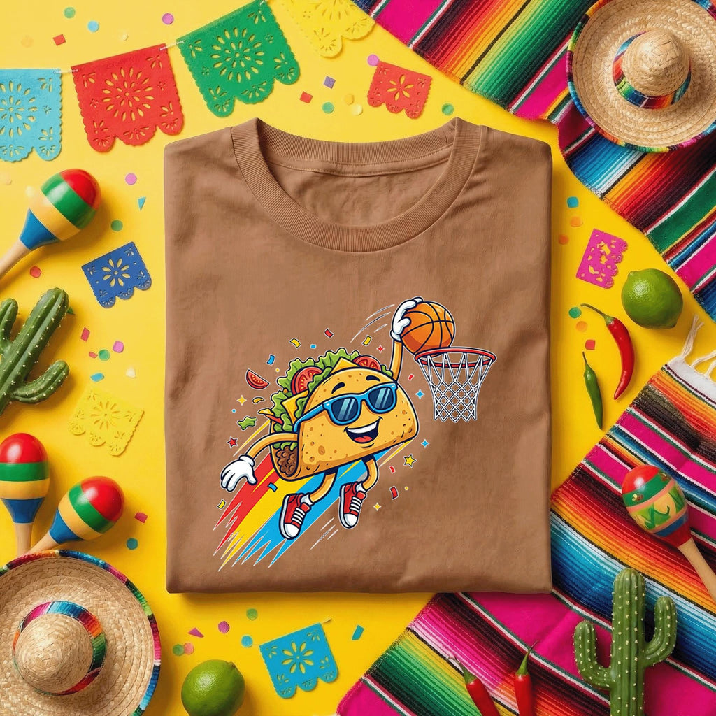Funny Taco Basketball Shirt Cinco De Mayo Taco Dunk Tee Mexican Fiesta Basketball Player Shirt Taco Lover Sports Tee