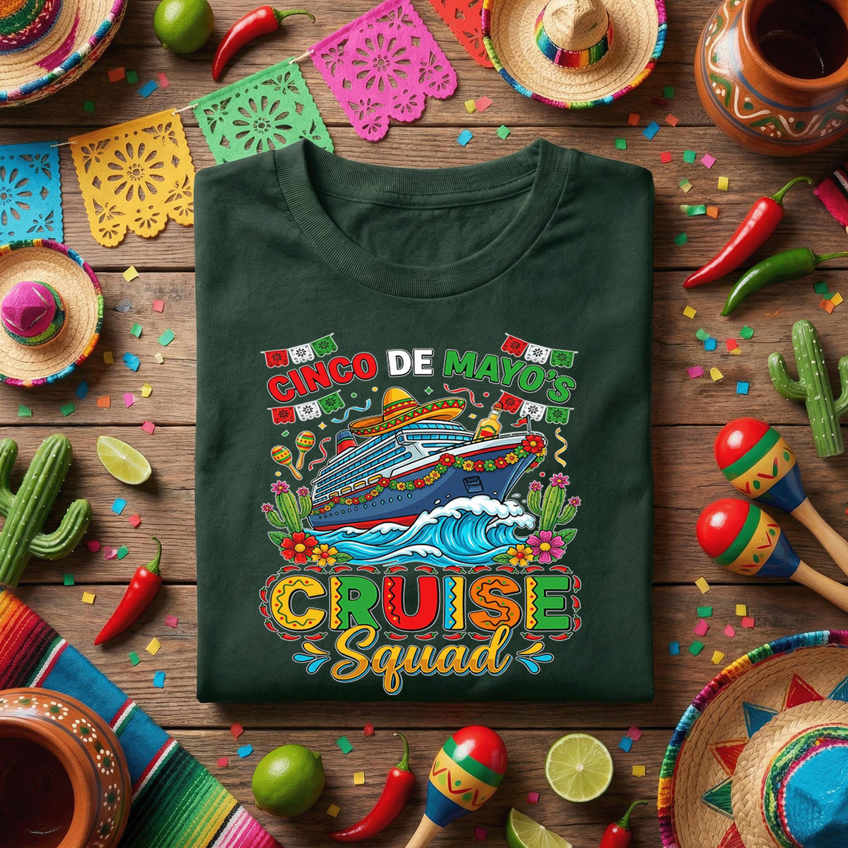 Cinco De Mayo Cruise Squad Shirt Mexican Fiesta Cruise Party Tee Cruise Vacation Group Shirt Cinco De Mayo Cruise Trip Tee