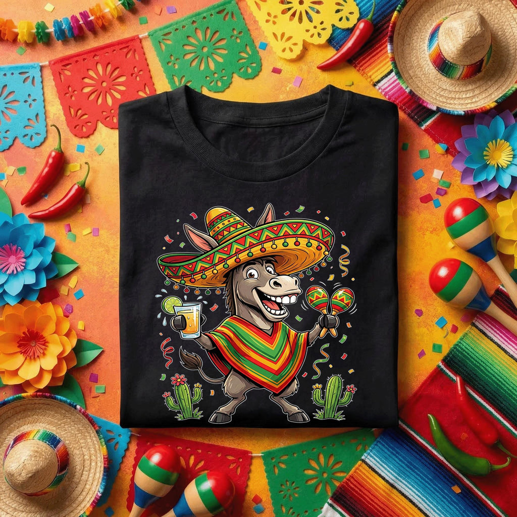 Funny Cinco De Mayo Donkey Shirt Fiesta Burro Sombrero Tee Mexican Party Donkey Shirt Margarita Cinco De Mayo Shirt