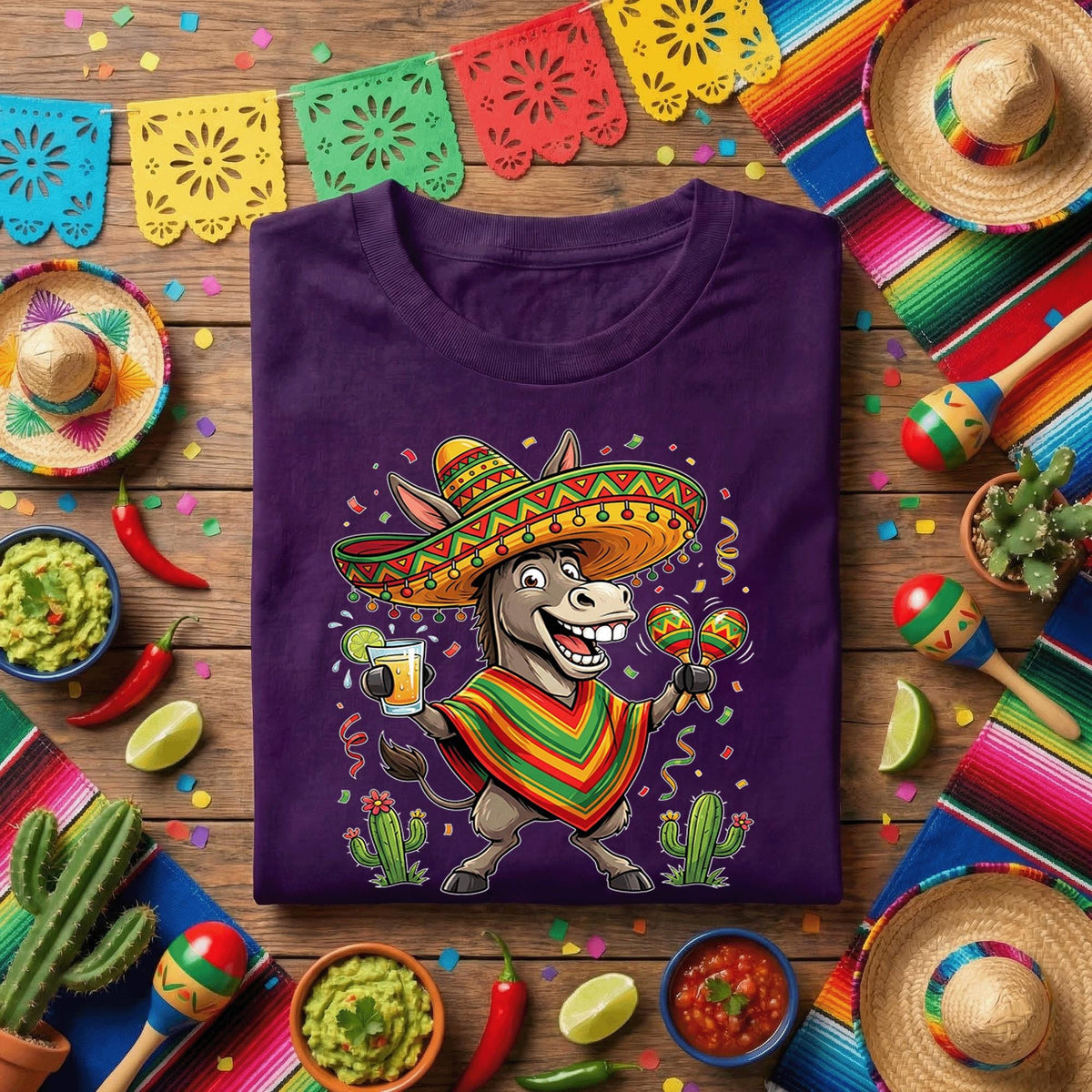 Funny Cinco De Mayo Donkey Shirt Fiesta Burro Sombrero Tee Mexican Party Donkey Shirt Margarita Cinco De Mayo Shirt