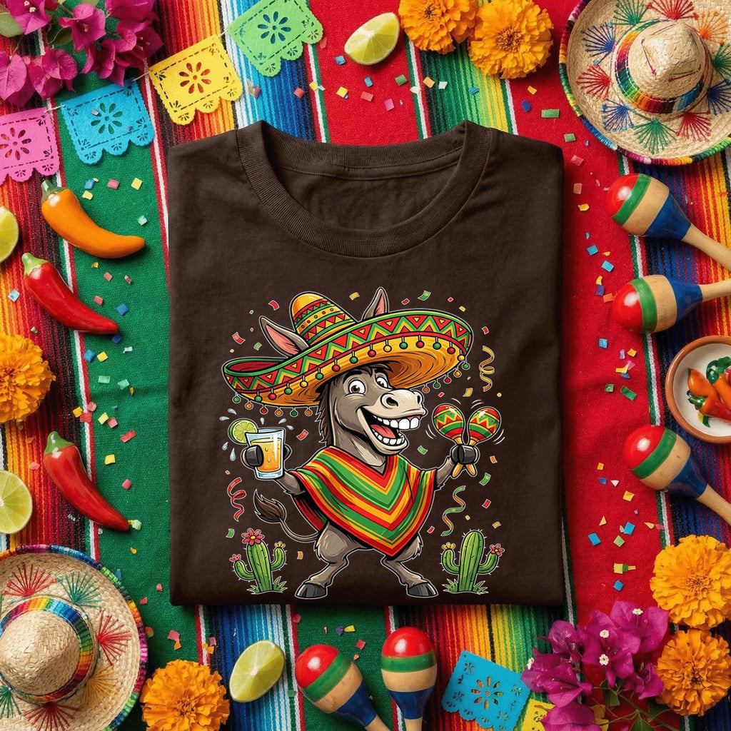 Funny Cinco De Mayo Donkey Shirt Fiesta Burro Sombrero Tee Mexican Party Donkey Shirt Margarita Cinco De Mayo Shirt