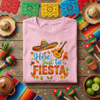 Here Just To Fiesta Shirt Cinco De Mayo Fiesta Tee Mexican Party Shirt Sombrero Guitar Maracas Tee Funny Cinco De Mayo Shirt