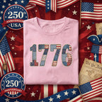 1776 Patriotic Shirt Vintage Patchwork USA Tee American Flag Retro Independence Day July 4th Freedom Gift Red White Blue Fourth of July