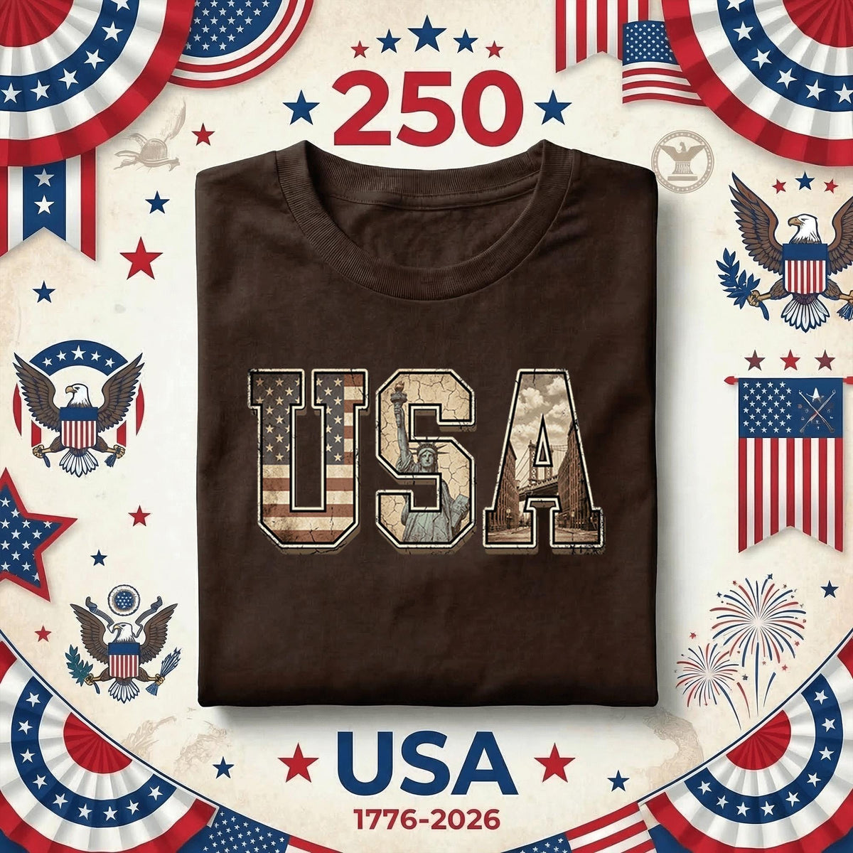 USA Vintage Flag Shirt Patriotic America Tee Statue of Liberty Graphic Independence Day Shirt 4th of July USA Pride Gift Idea Fourth of July