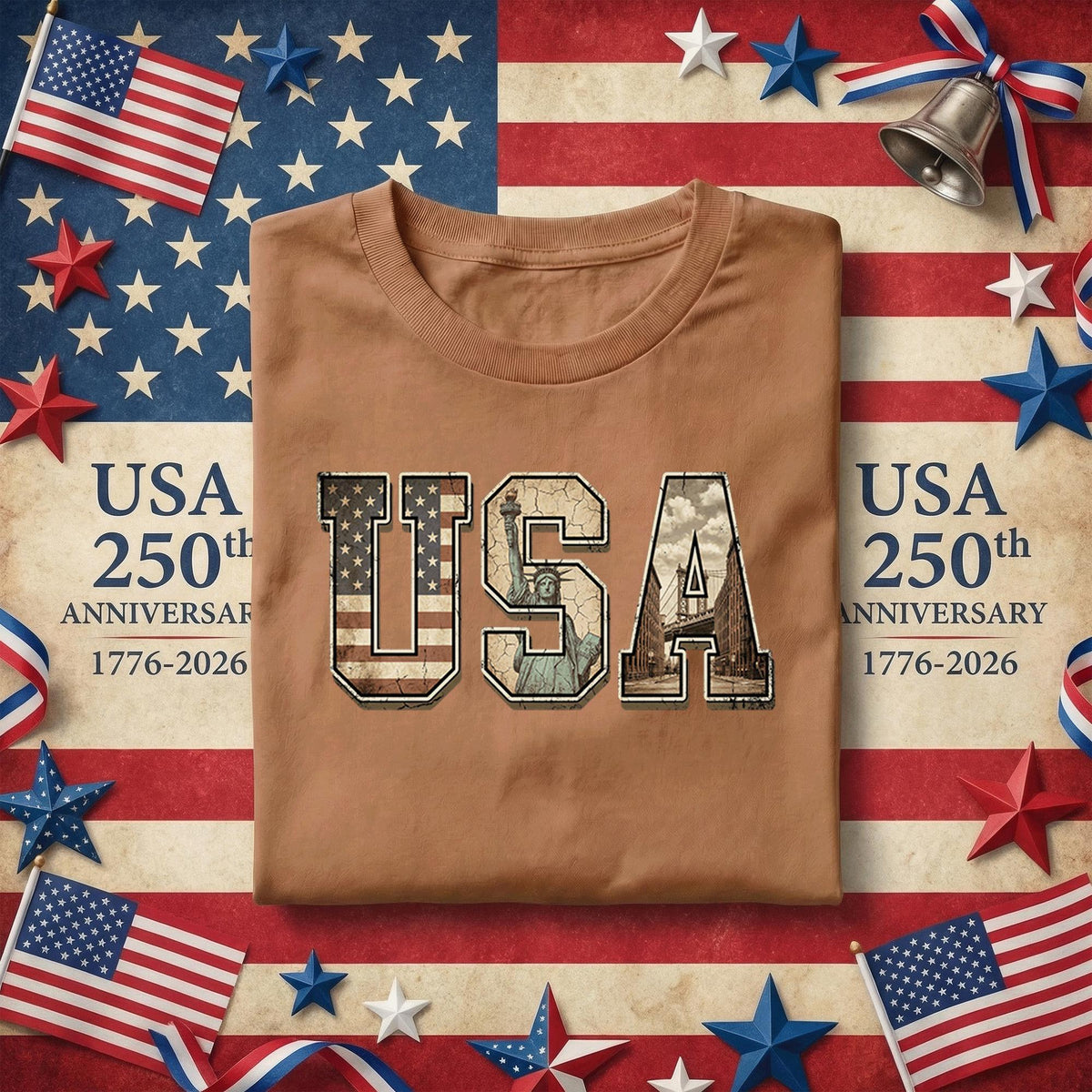 USA Vintage Flag Shirt Patriotic America Tee Statue of Liberty Graphic Independence Day Shirt 4th of July USA Pride Gift Idea Fourth of July