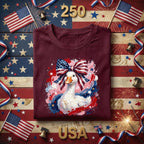 Patriotic Goose Shirt USA Flag Bow Fourth of July Shirt Cute American Goose Tee Independence Day 2026 Patriotic Animal Shirt 4th of July