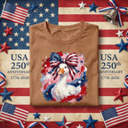 Patriotic Goose Shirt USA Flag Bow Fourth of July Shirt Cute American Goose Tee Independence Day 2026 Patriotic Animal Shirt 4th of July