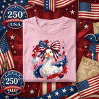 Patriotic Goose Shirt USA Flag Bow Fourth of July Shirt Cute American Goose Tee Independence Day 2026 Patriotic Anima...