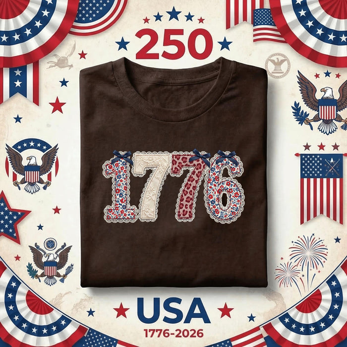 1776 Patriotic Shirt Vintage Floral Independence Day Tee USA Founding Year Shirt Fourth of July Retro American Histor...
