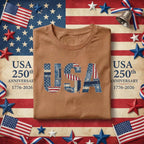USA Patchwork Shirt Vintage American Flag Denim Style Tee Patriotic USA Shirt Fourth of July Shirt Distressed Americana Tee Gift 4th of July