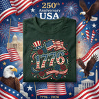 1776 Patriotic Shirt Vintage America Flag Hat Roses Tee Independence Day Shirt Fourth of July Retro USA 1776 Americana Shirt 4th of July