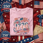 1776 Patriotic Shirt Vintage America Flag Hat Roses Tee Independence Day Shirt Fourth of July Retro USA 1776 Americana Shirt 4th of July