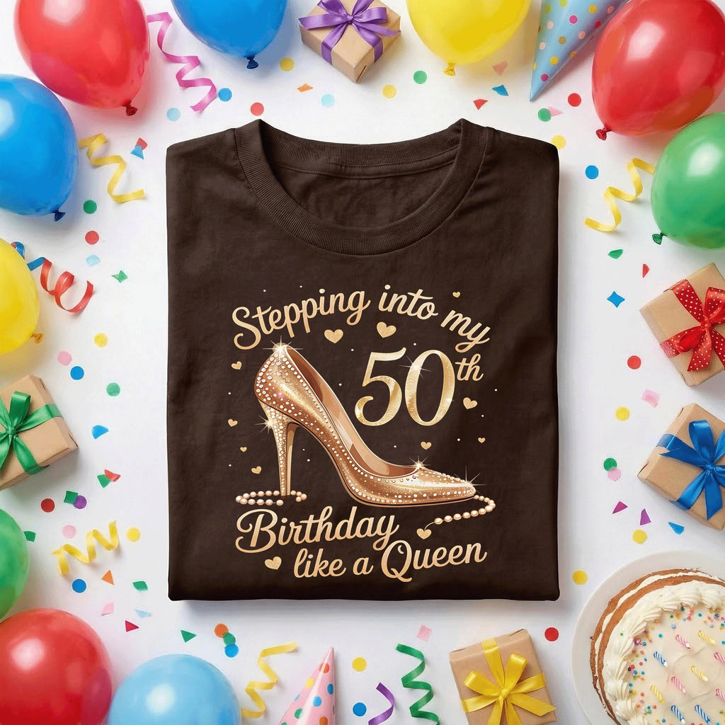 Stepping Into My 50th Birthday Shirt Women, 50th Birthday Queen Gift for Her