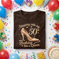 Stepping Into My 50th Birthday Shirt Women, 50th Birthday Queen Gift for Her