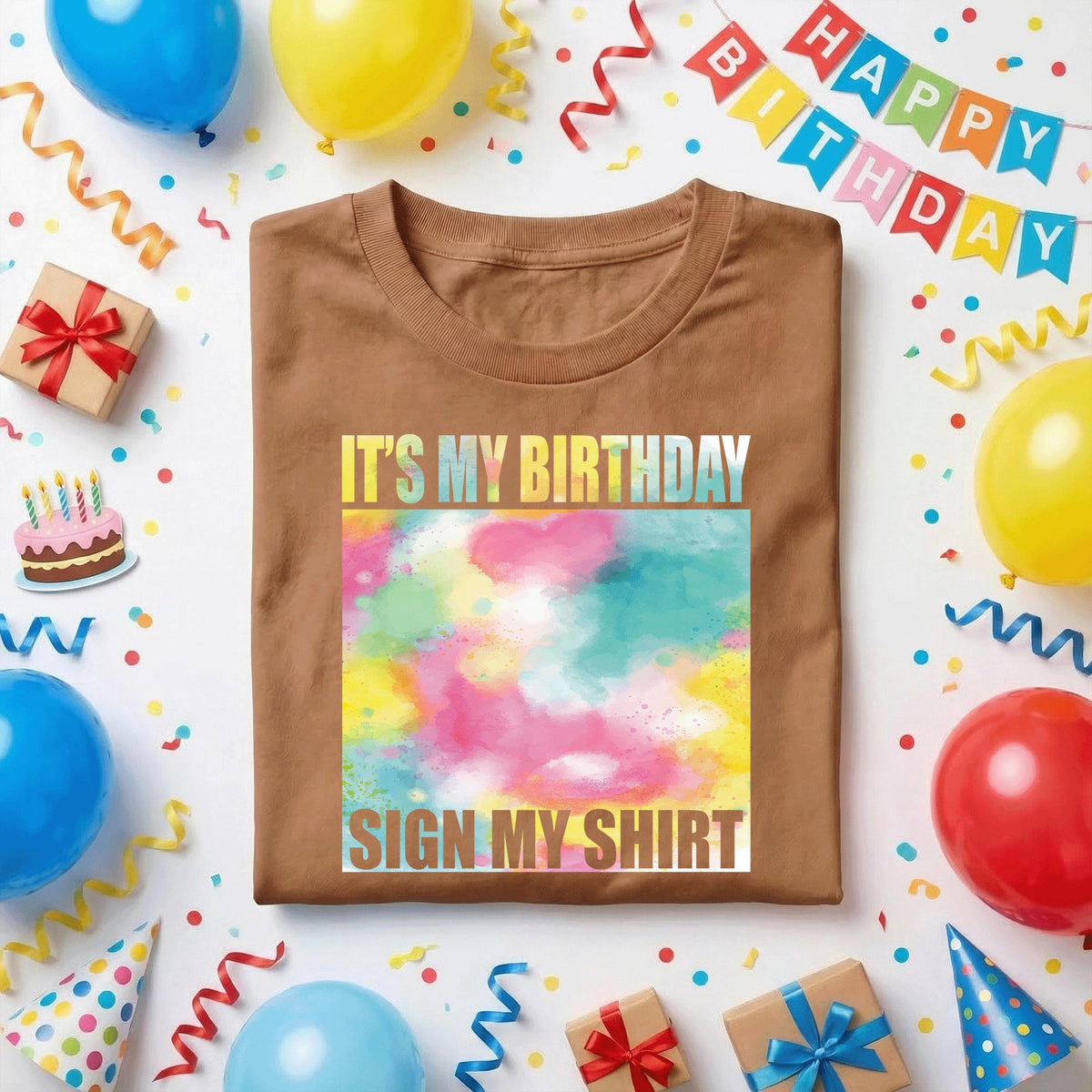 It’s My Birthday Sign My Shirt Women, Colorful Birthday Party Tee Girls, Fun Birthday Outfit for Her, Interactive Birthday Shirt Gift Idea