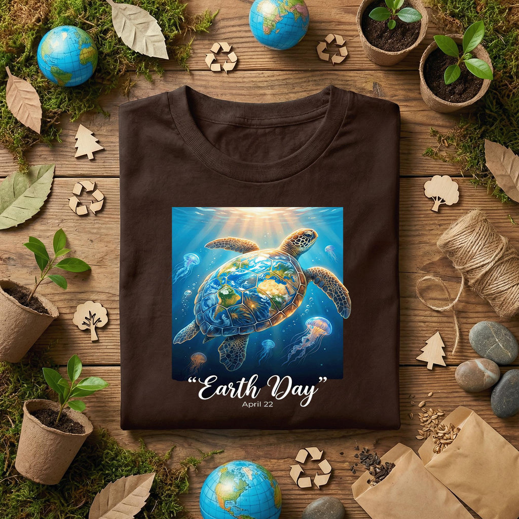 Earth Day Sea Turtle Shirt Ocean Conservation Tee, Marine Life T-Shirt, Save the Ocean Gift, April 22 Eco Awareness Nature Lover Shirt