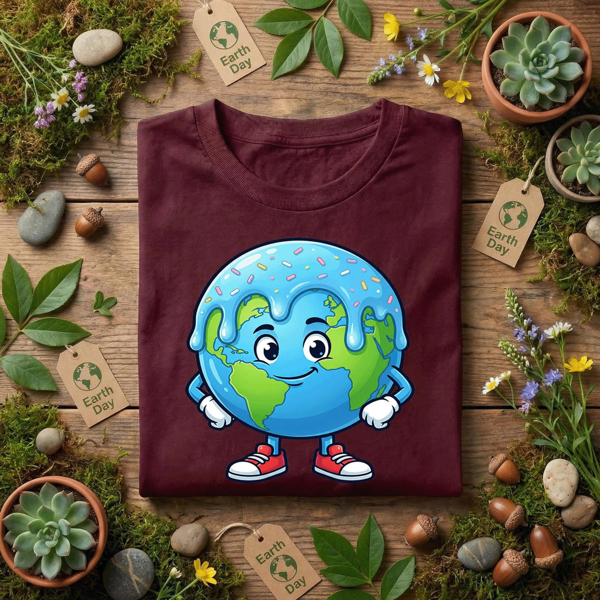 Cute Drip Earth Shirt Kids Youth Boys Funny Planet Tee, Kawaii Earth Design, Kids Earth Day Outfit, Eco Friendly Gift, Happy Planet Shirt