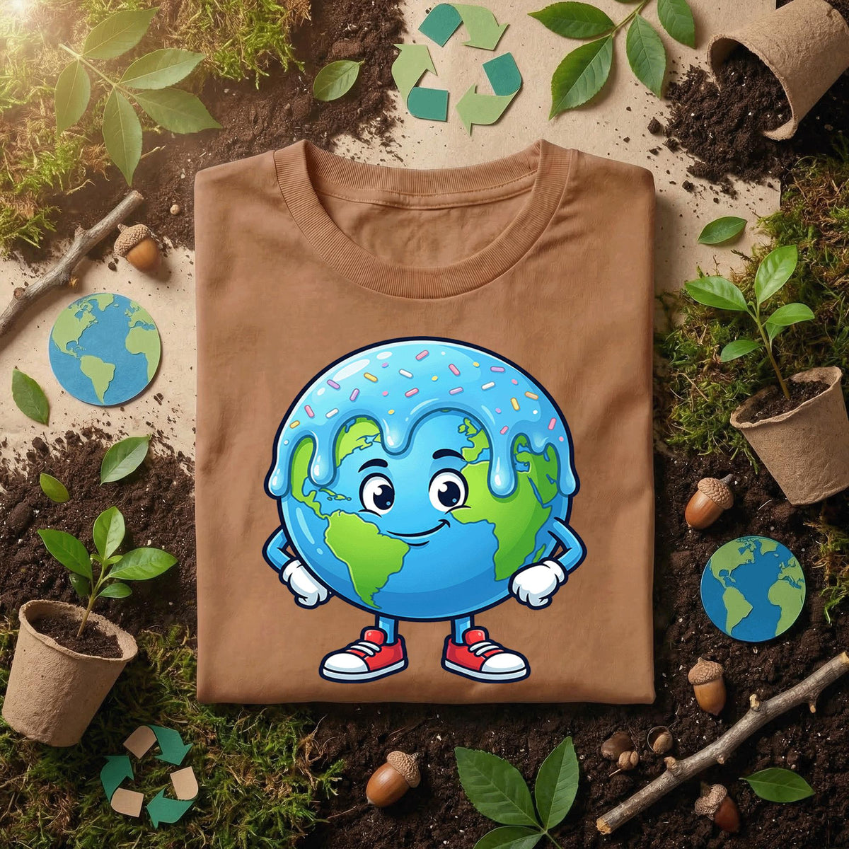 Cute Drip Earth Shirt Kids Youth Boys Funny Planet Tee, Kawaii Earth Design, Kids Earth Day Outfit, Eco Friendly Gift, Happy Planet Shirt