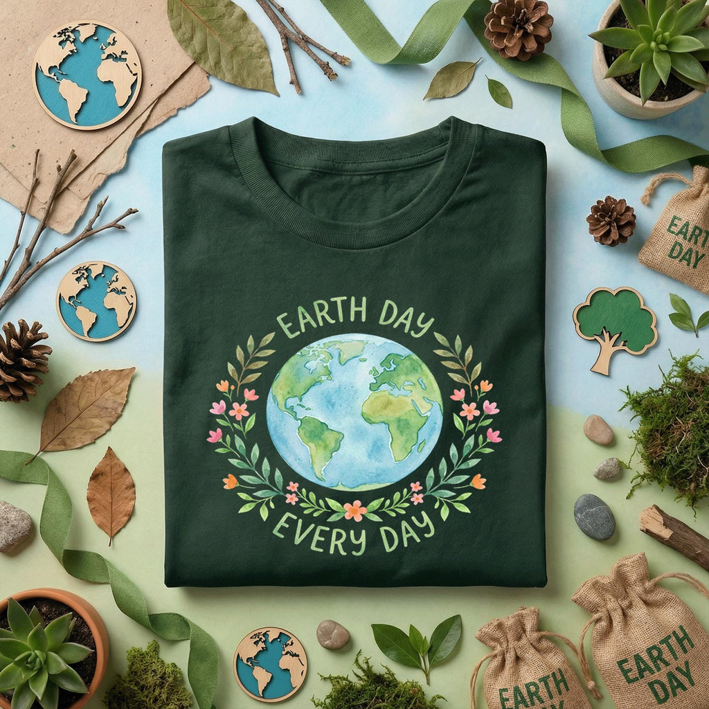 Earth Day Every Day Shirt Floral Earth Tee, Eco Friendly Nature Lover Shirt