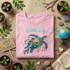Earth Day Sea Turtle Shirt Colorful Ocean Life Tee, Marine Ecosystem T-Shirt, Save Ocean Gift, Nature Lover Environmental Shirt