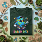 Cool Earth Day Shirt Funny Planet with Sunglasses Tee, Hip Hop Earth T-Shirt, Kids Earth Day Outfit, Fun Eco Friendly Gift Idea