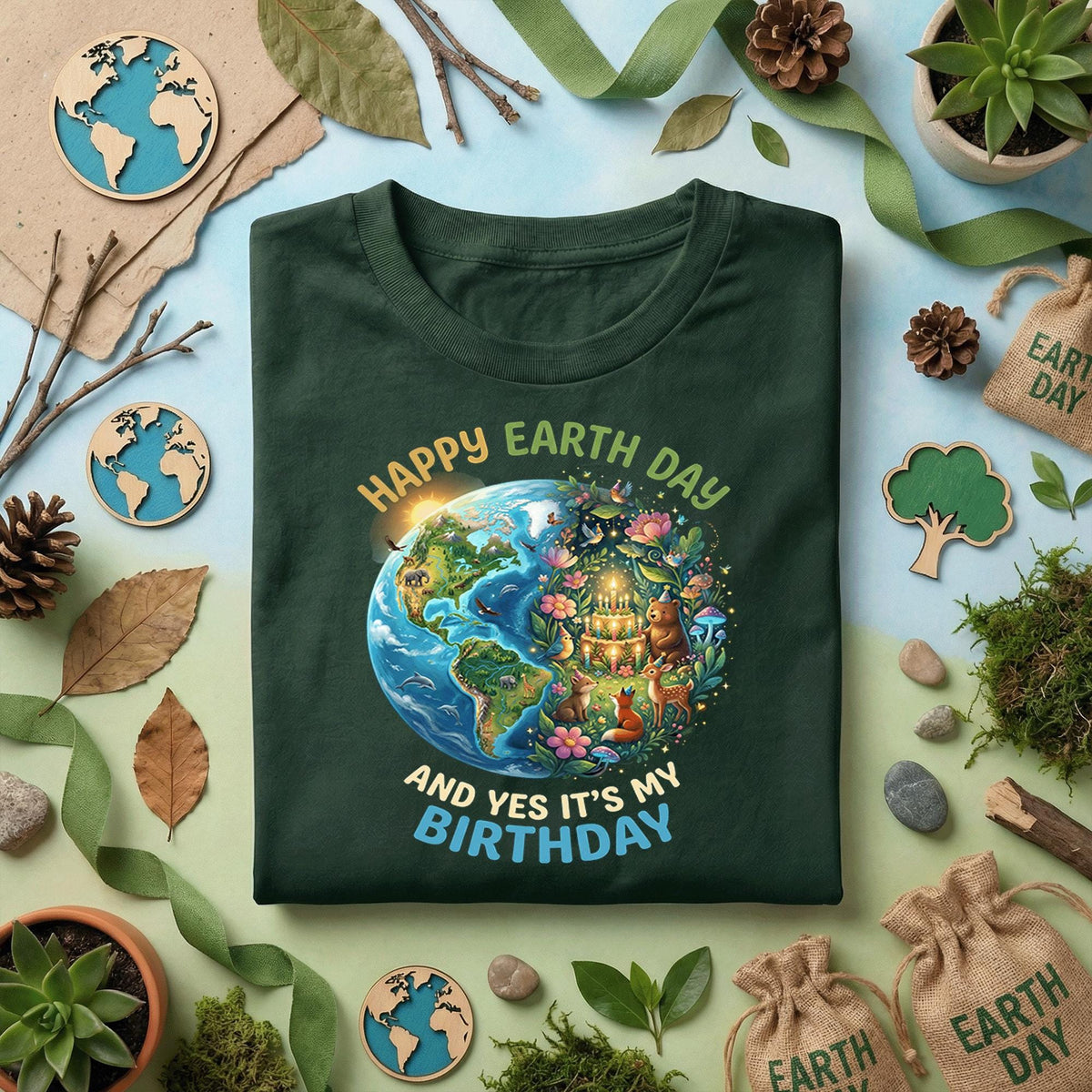 Funny Earth Day Birthday Shirt Happy Earth Day It’s My Birthday Tee, Nature Lover Abril Birthday Gift, April 22 Party Eco Shirt