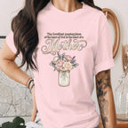 Christian Mother Shirt Religious Mom Tee Faith Quote T-Shirt God Heart of a Mother Floral Jar Vintage Style Mothers Day Gift Idea