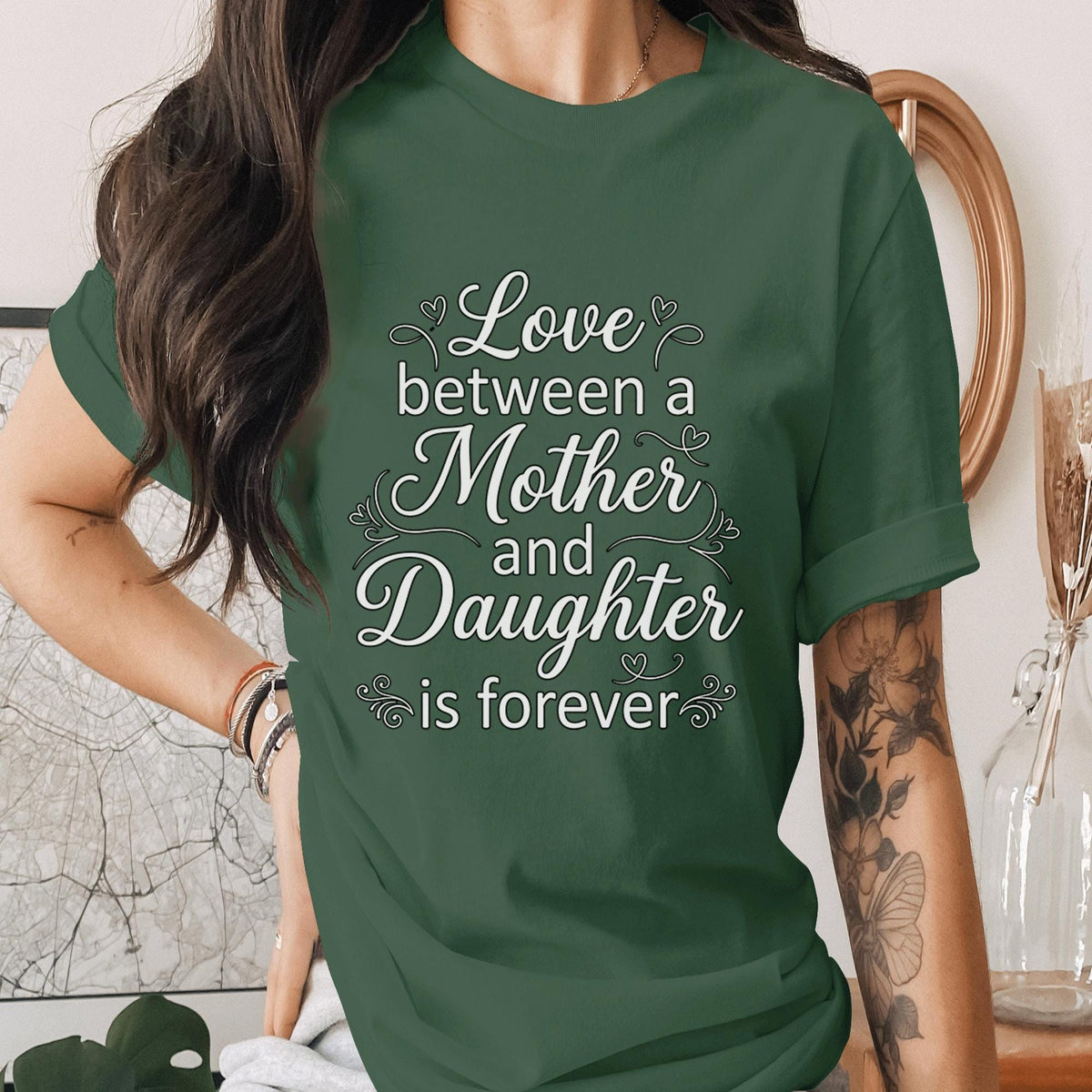 Mother Daughter Love Shirt Mom Daughter Quote Tee Family Love T-Shirt Mothers Day Gift Heart Mama Matching Outfit Top