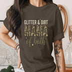 Glitter and Dirt Mama Shirt Camo Mom Tee Strong Mom Gift Rustic Mama T-Shirt Country Mom Life Tee Mothers Day Gift Idea