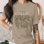 Glitter and Dirt Mama Shirt Camo Mom Tee Strong Mom Gift Rustic Mama T-Shirt Country Mom Life Tee Mothers Day Gift Idea