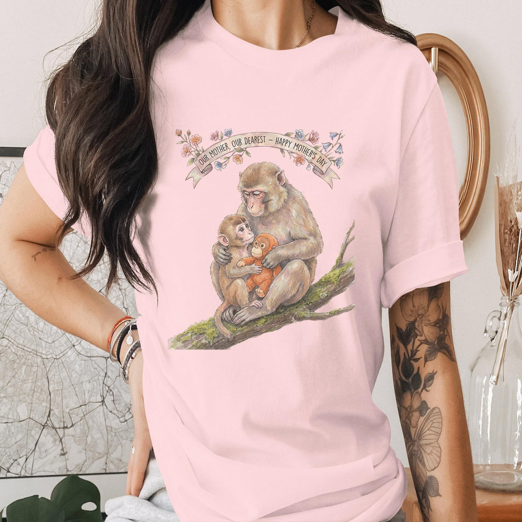 Monkey Mother Love Shirt Cute Animal Mom Tee Vintage Style Happy Mothers Day Shirt Wildlife Mom Gift Unique Nature Lover Mama Tee
