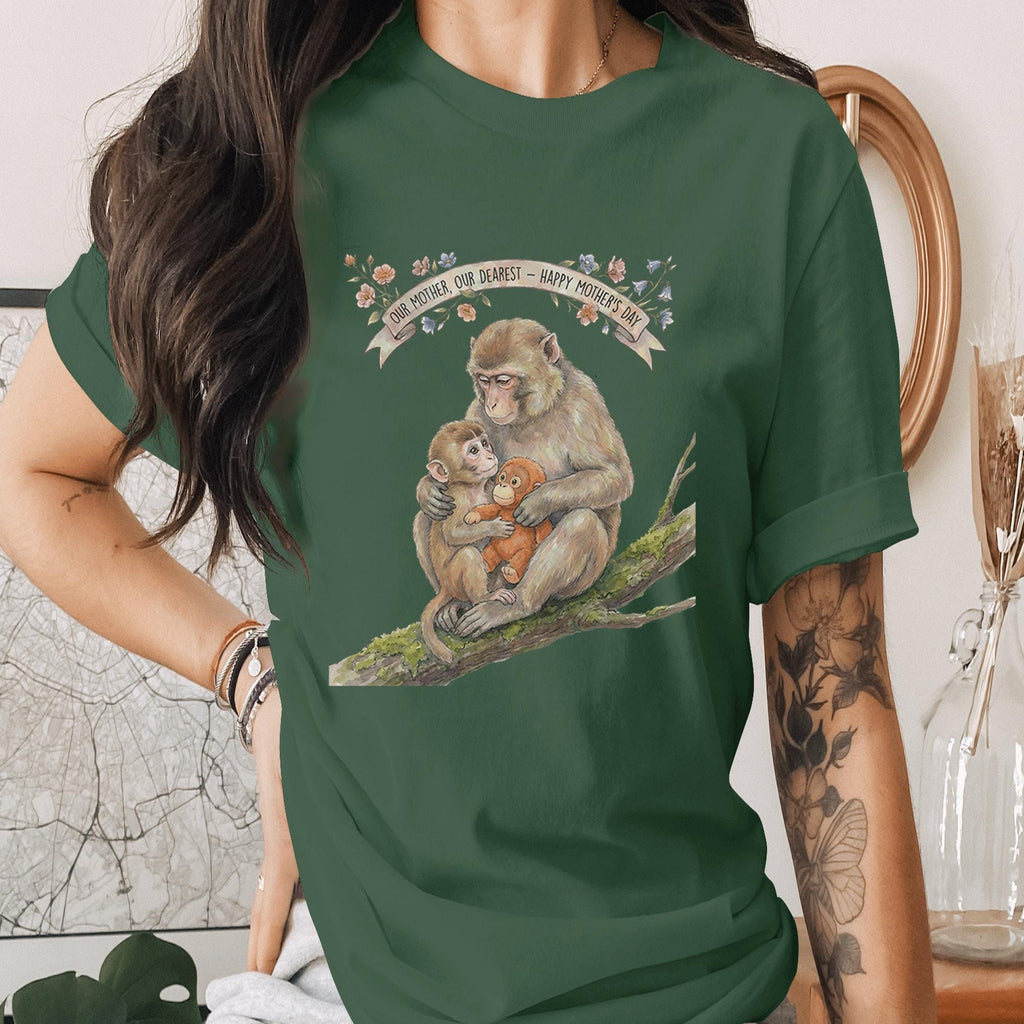 Monkey Mother Love Shirt Cute Animal Mom Tee Vintage Style Happy Mothers Day Shirt Wildlife Mom Gift Unique Nature Lover Mama Tee