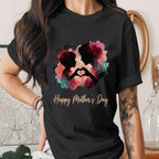 Happy Mothers Day Shirt Mom and Child Love Silhouette Tee Watercolor Art Mom Gift Emotional Motherhood T-Shirt Family...