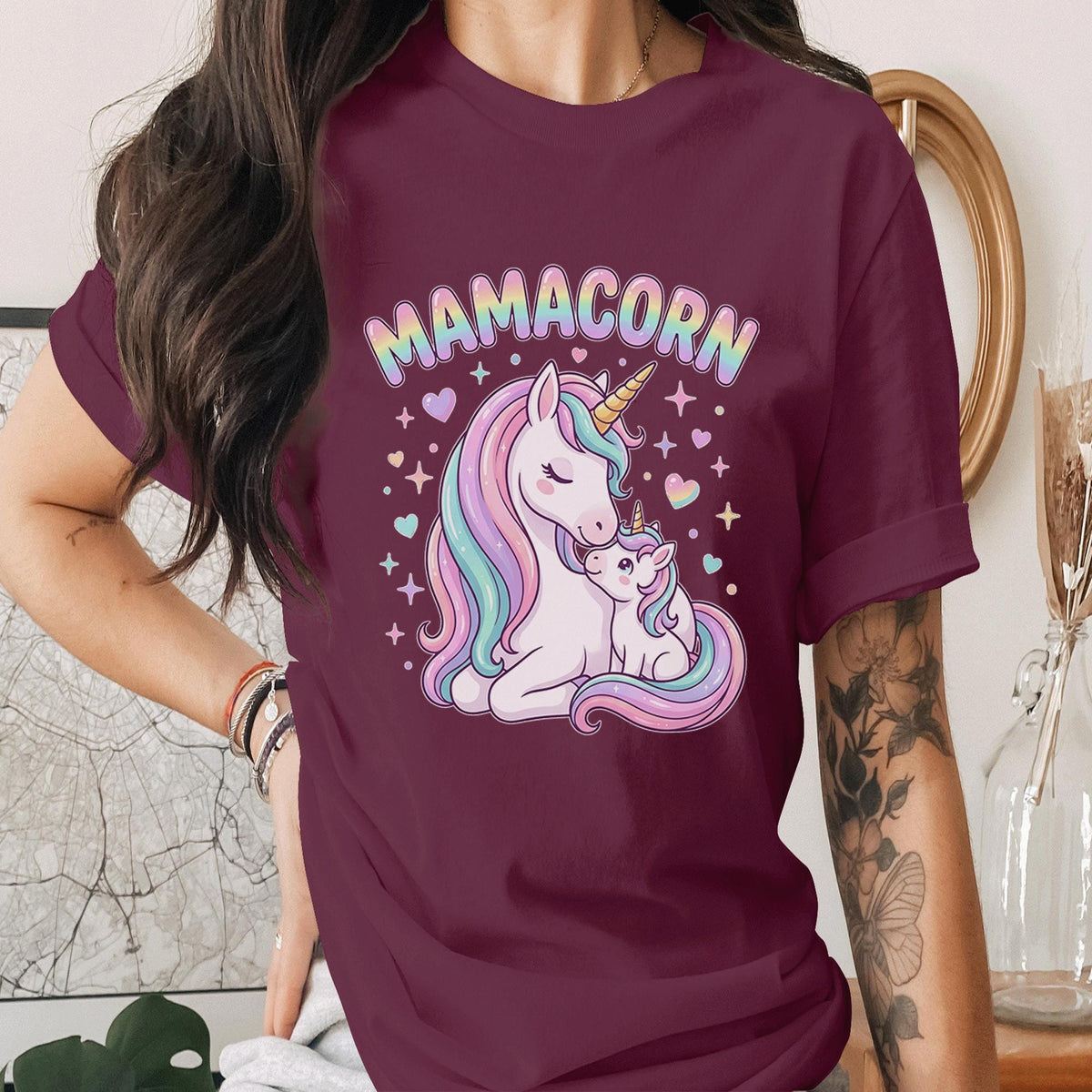 Mamacorn Unicorn Mom Shirt Cute Rainbow Unicorn Tee Funny Mom Life Shirt Magical Mama Gift Mothers Day Cute Unicorn Shirt