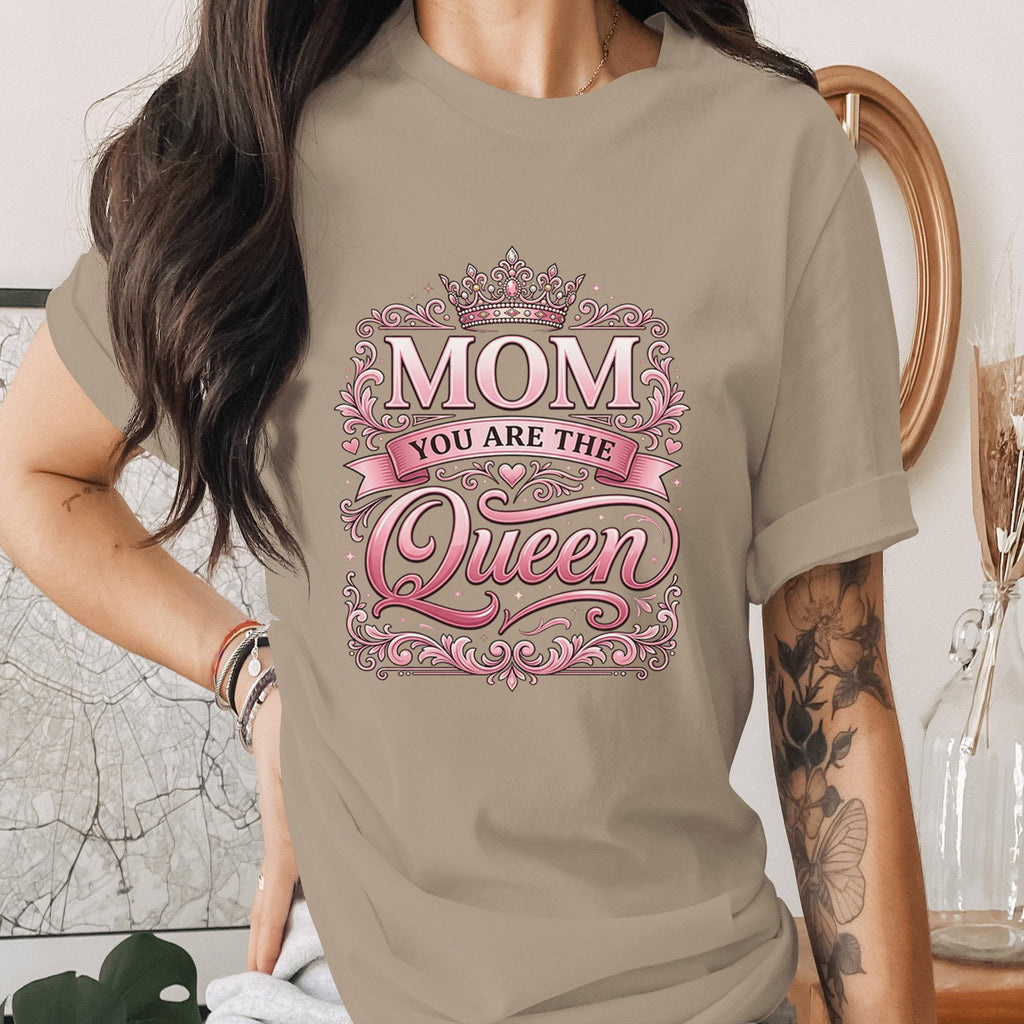 Mom You Are The Queen Shirt Pink Crown Mom Tee Mothers Day Gift Idea for Mom Queen Shirt Elegant Mom Life Shirt Royal Mama Tee