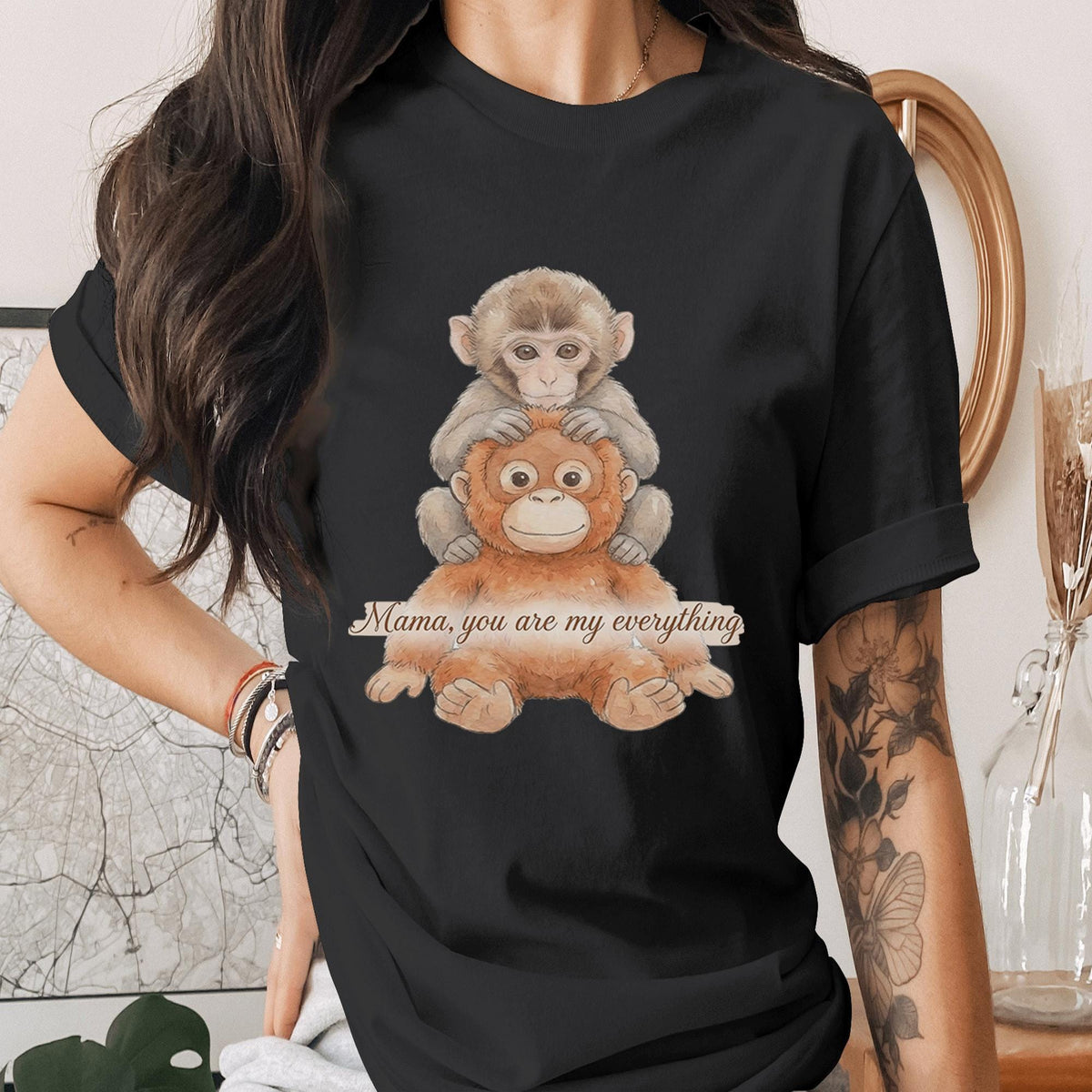 Mama You Are My Everything Shirt Cute Monkey Mom Tee Mothers Day Gift Animal Lover Mom Shirt Sweet Mom Love Mama Tee