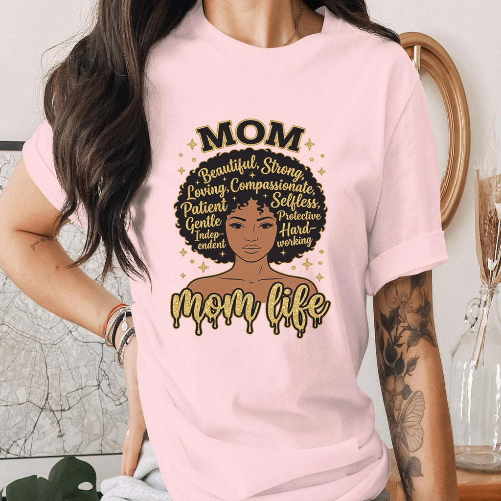 Melanin Mom Life Shirt Black Mom Affirmation Tee Strong Beautiful Mama Shirt Afro Queen Mom Gift Empowered Mothers Day Tee