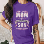 Proud Mom of Son Shirt Funny Mom Gift from Son Shirt Awesome Son Quote Tee Mothers Day Gift Boy Mom Shirt Cute Mama Tee