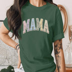 Mama Patchwork Varsity Shirt Vintage Style Mom Tee, Cute Pastel Mama Shirt Gift for Mom, Trendy Aesthetic Mothers Day Gift Shirt Women