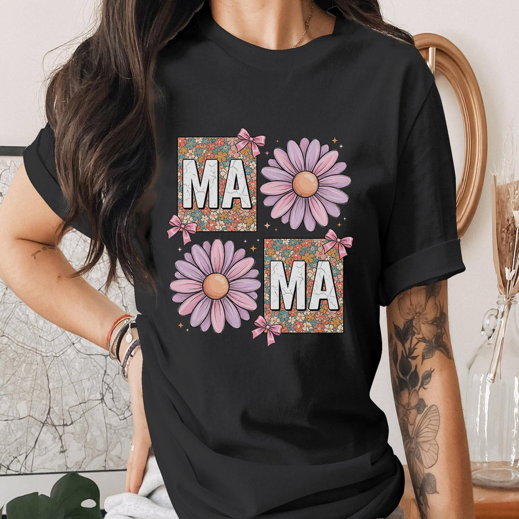 Mama Daisy Floral Shirt Cute Mom Flower Tee Retro Mama Shirt Mothers Day Gift Pink Daisy Mom Shirt Vintage Style Mom Tee