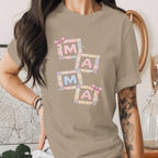 Mama Patchwork Shirt Cute Quilt Style Mama Tee Vintage Patch Mama Shirt Aesthetic Mom Shirt Mothers Day Gift Soft Girl Mama Top