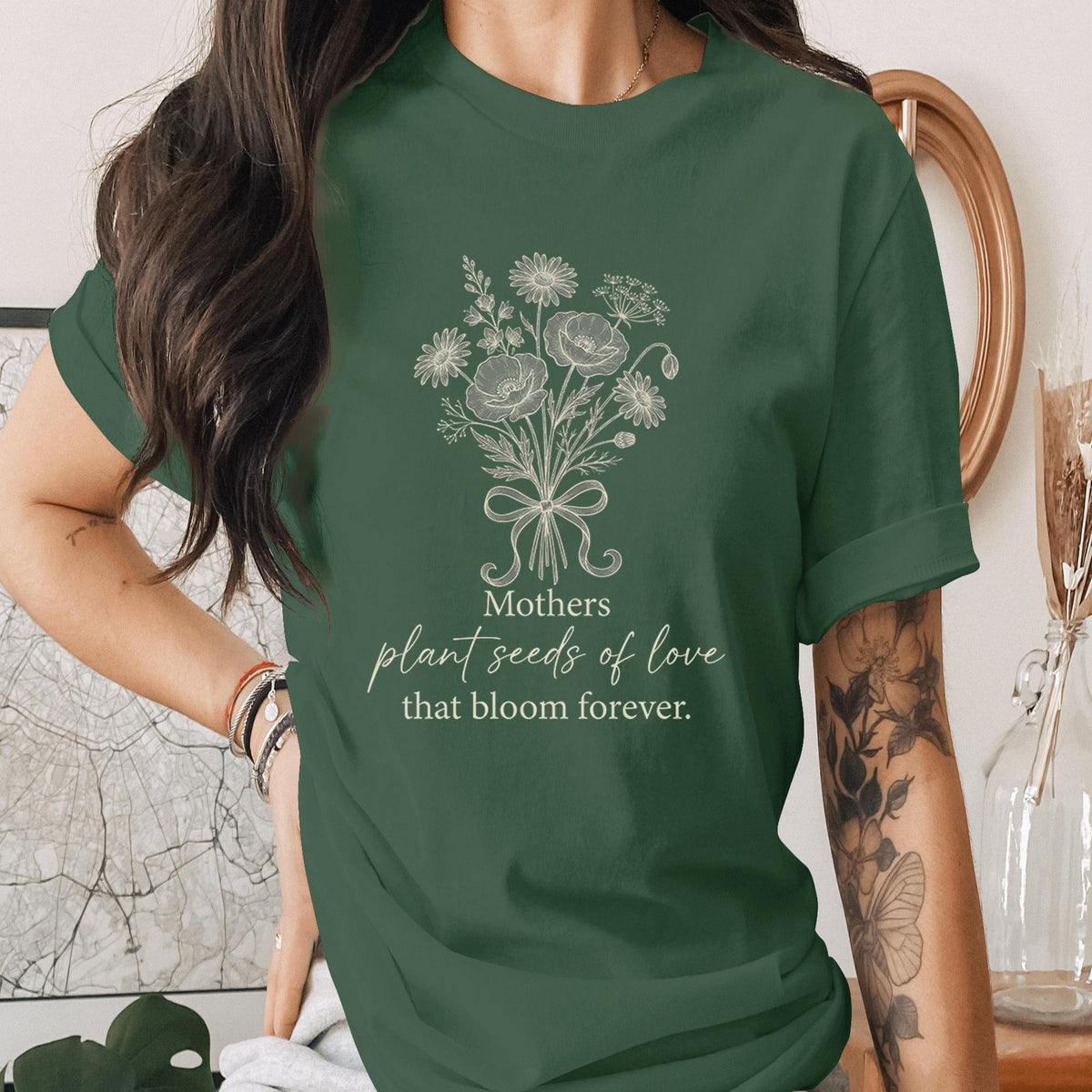 Mothers Plant Seeds of Love Shirt Floral Quote Mom Tee Minimalist Botanical Mama Shirt Mothers Day Gift Idea Elegant Mom Tee