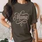 Mama Pearl Letter Shirt Elegant Script Mama Tee Chic Minimalist Mom Shirt Stylish Mothers Day Gift Classy Mom Tee