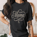 Mama Pearl Letter Shirt Elegant Script Mama Tee Chic Minimalist Mom Shirt Stylish Mothers Day Gift Classy Mom Tee