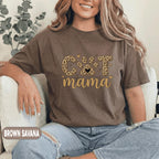 Cat Mama Leopard Print Shirt Cute Cat Lover Gift for Women Trendy Animal Print Mothers Day Tee Funny Cat Mom Apparel Wild Style Top