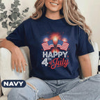 Happy 4th of July Shirt Patriotic Fireworks Tee American Flag Independence Day Shirt USA Celebration Red White Blue Top Forth of July Shirts