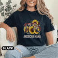 1776 American Mama Shirt Patriotic Sunflower Tee 4th of July Mom Shirt Vintage USA Flag Mothers Independence Day Wome...